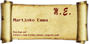 Martinko Emma névjegykártya